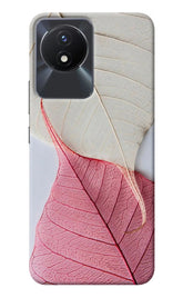 White Pink Leaf Vivo Y02/Y02T Back Cover